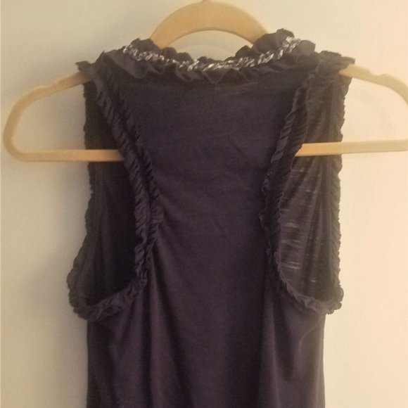 One September Navy Ruffle V-Neck Racerback - Picture 4 of 4